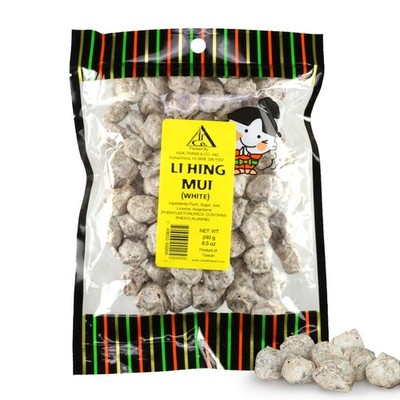 Asia Trans Seeded White Li Hing Mui Crack Seed Plums | Hawaiian Favorite | Sa...