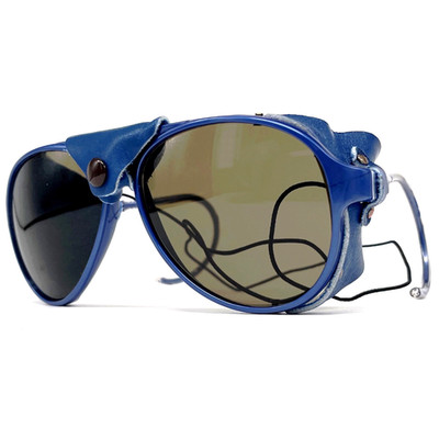 Vintage IREX 100 Glacier Style Sunglasses - France 80'S - Large - Blue / Brown