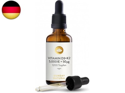 SUNDAY NATURAL Vitamin D3 K2 Drops High Dose - Premium K2-MK7 ?99.8%+ All-Trans