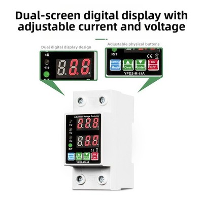 Überspannung Unterspannungsschutz 63A Dual Screen AC230V einstellbare Einstellu