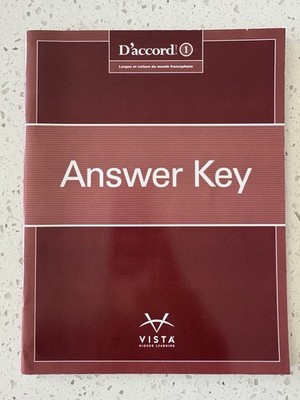 D accord level 1 Answer key BRAND NEW FRENCH
