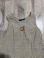 VTG Disney Winnie The Pooh Jumper Plaid Dress with Tigger Embroidery Girls Lg