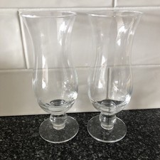 Set Of 2 Hurricane Cocktail Glasses Pina Colada Glassware Home Bar Pub