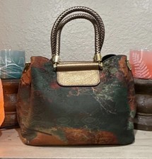 Crossbody Handbag, Unique Blue-green Teal Fabric - Abstract Design - NWOT