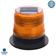 High-Brightness Solar Warning Flasher with Magnetic Base - Waterproof, Yellow...