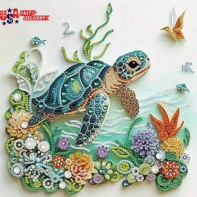 Sea Turtle Animal Special Shape Diamond Art Kits for Adults,5D Diamond Painting
