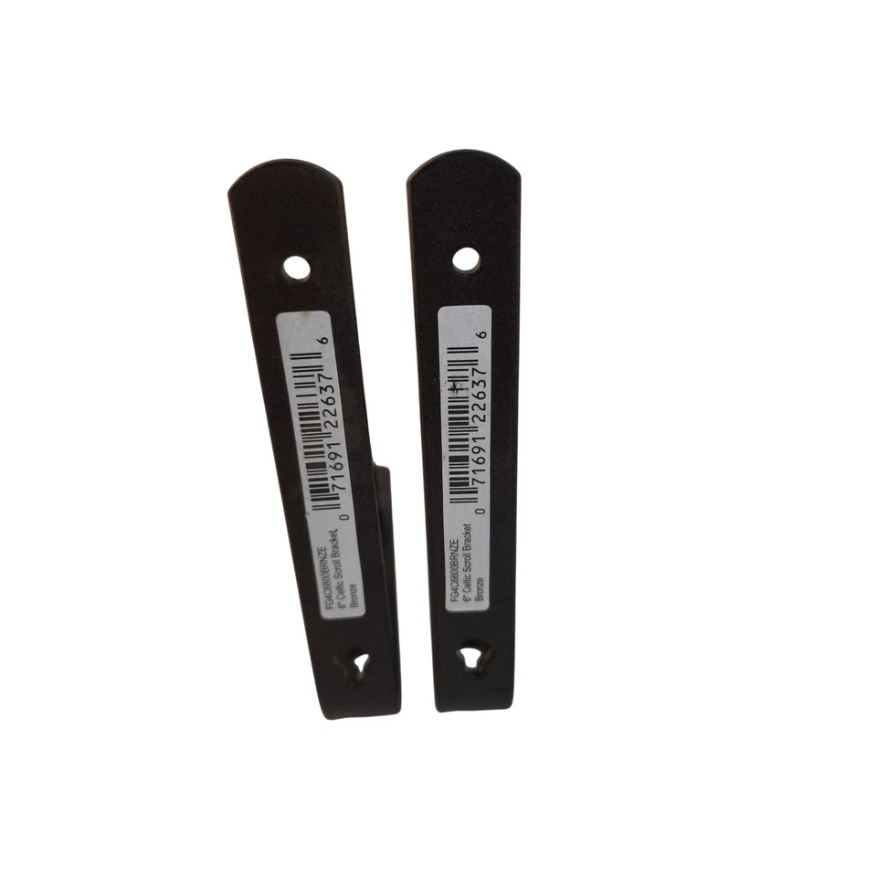 Decorative Bronze Steel Shelf Brackets Set Of 2 - Curved Spiral Design - 6"x6"x1 - Image 2 of 4