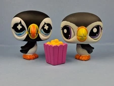 PUFFIN BIRD LOT 2 #654 #1748 - Authentic Littlest Pet Shop - Hasbro LPS