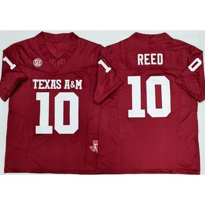 2 Colors 10# Marcel Reed Maroon Texas A&M Jersey All Stitched