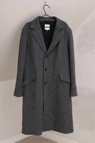 Aspesi Men's Grey Wool Solid Heavy Over Coat Size XL Made in Italy - product listing photo