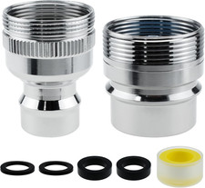 2-Pack Portable Dishwasher Faucet Adapter Dual-Thread Quick Connect Chrome