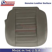2003-2007 For Hummer H2 Genuine Leather Driver Bottom Seat Cover Wheat Gray