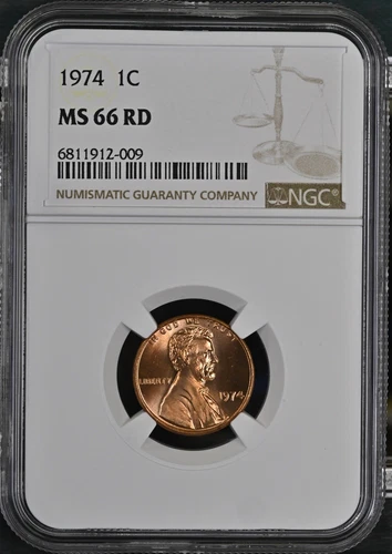 1974 1C RD Lincoln Memorial One Cent  NGC MS66RD   6811912-009