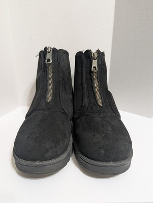 SO Women's Size 7.5 Myraa Fur Lined Cozy Ankle Boots, Black