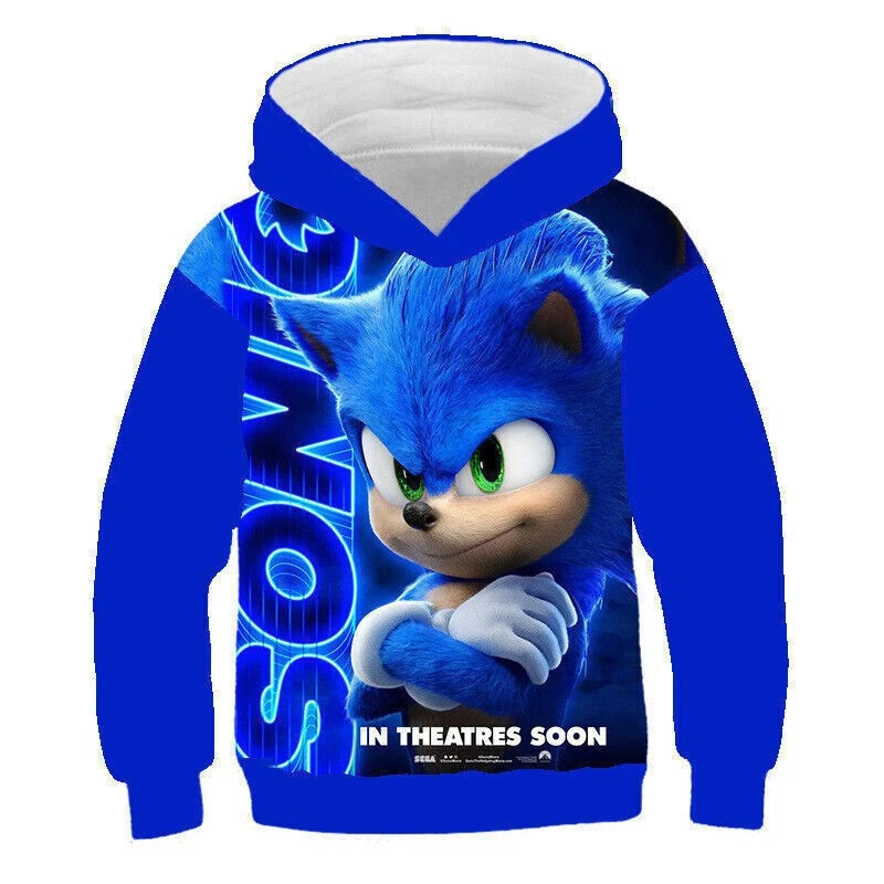 3D Casual Sweatshirt Sonic the Hedgehog Print Kids Hoodie Pullover Jumper Top