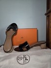 Hermes Oasis Black Patent Women's Sandals in 41.5 — photo 1