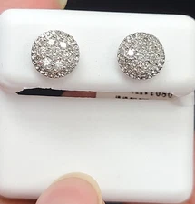 DEAL! 0.55CT NATURAL ROUND DIAMOND HALO CLUSTER STUDS EARRINGS 14K GOLD 8.5MM