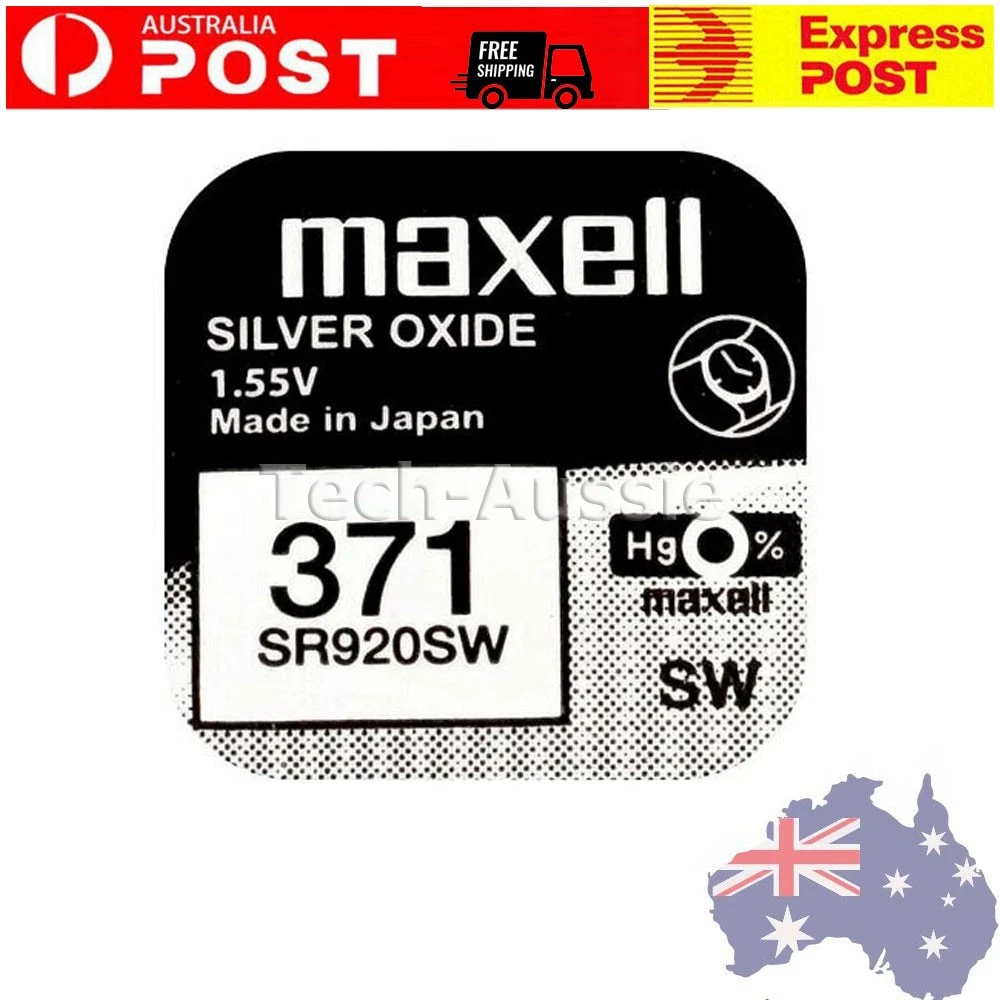 Maxell SR920SW 371 SR69 Silver Oxide Battery 1.55V made in Japan-09/2029