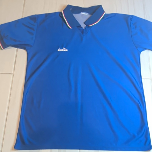 Diadora, Vintage 1980s Diadora Italy Template Football Shirt Men’s Sz M Blue Cotton Blend