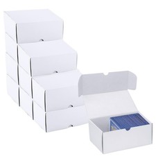 Trading Card Storage Box, 10-Pack 600 Count White Corrugated Cardboard Box