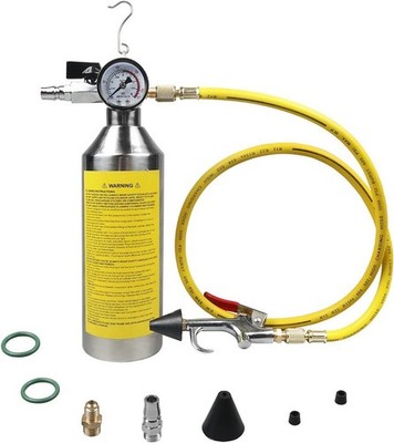 A/C AC Air Conditioner System Flush Canister Gun Kit Pipe Maintenance Bottle