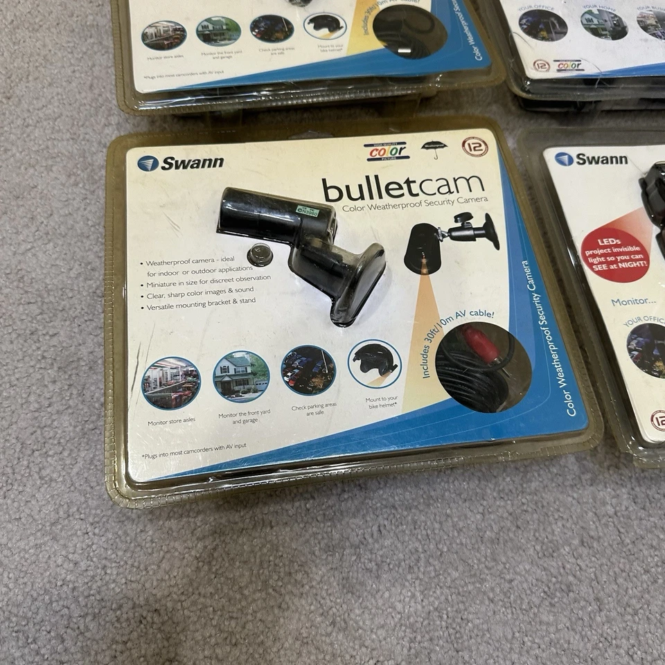 NUEVO Lote De 4 Cámaras De Seguridad Swann Exterior Color Visión Día/Noche Cámara Bala Foto 4 de 4