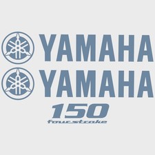 Yamaha Boat Cowling Decals | 150 Four Stroke Grayish Blue Stickers (Kit)