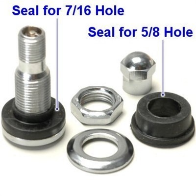 Latest Rage Chrome Valve Stem for 7/16 or 5/8 Hole - Each - WHL102