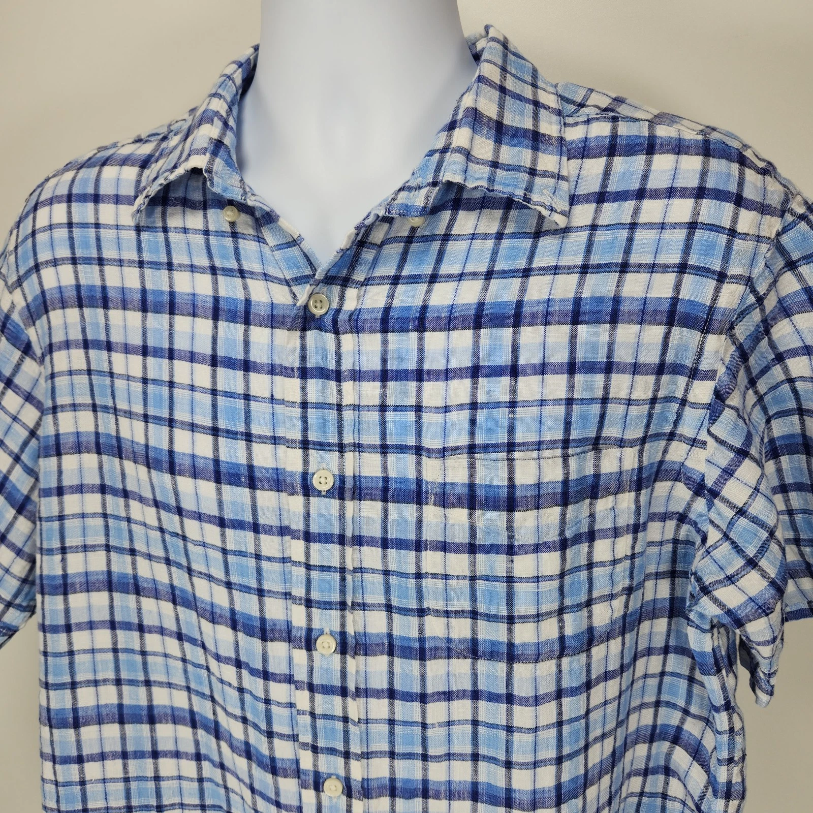 CREMIEUX Classics Mens Light Blue Linen Button Down Short Sleeve Shirt Size L
Opens in a new window