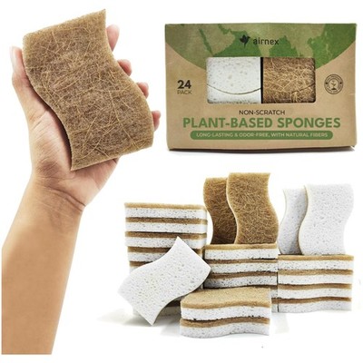 Eco-Friendly Kitchen Sponges 24 Pack - Non Scratch