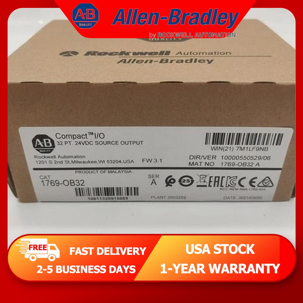 Factory Sealed AB 1769-OB32 SER A CompactLogix 32 Pt 24VDC D/O Module US