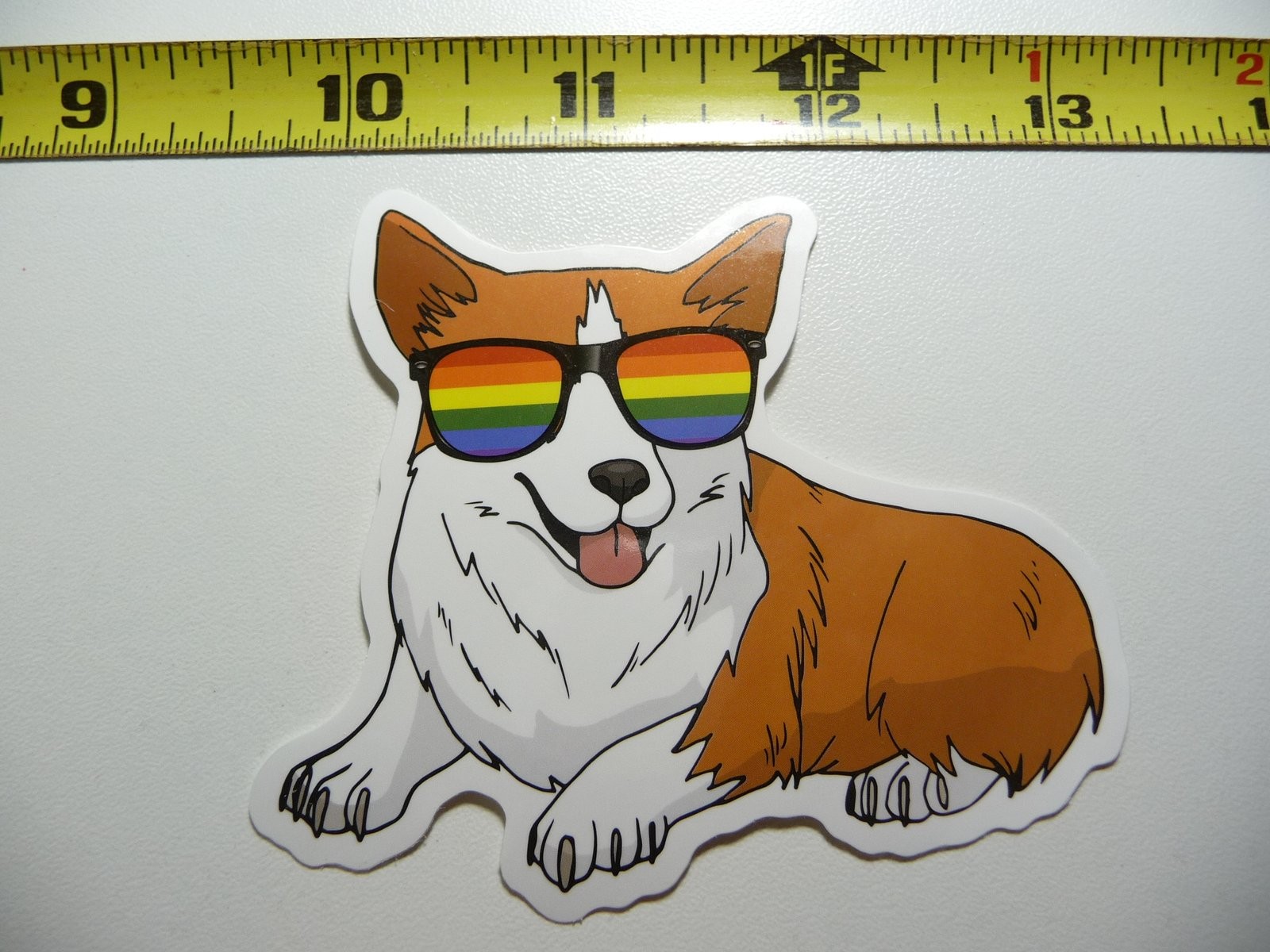 Corgi Color Stripes Sunglasses Decal Sticker for Dog Lovers & Pet Best Friends