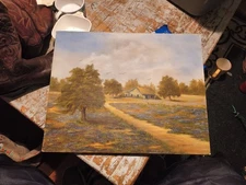 Vintage Landscape Oil Painting by R. Lawrence