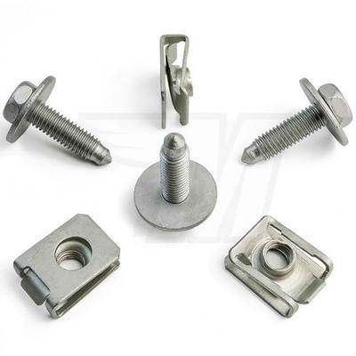 10x Set Metall Halteklammer M8 Schraube Motorschutz Unterboden schutz Audi