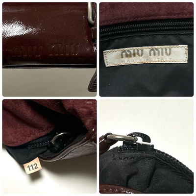 Miu Miu Patent Leather Shoulder Bag Burgundy Archive Y2K Vintage