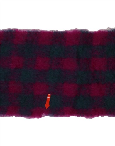 VINTAGE Girls Rectangle Scarf One Size Pink Check U121 - Picture 3 of 3