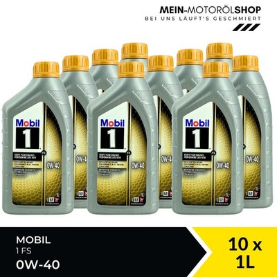 Mobil 1 FS 0W-40 VW Nissan Mercedes MB BMW LL-01 10x1 Liter = 10 Liter