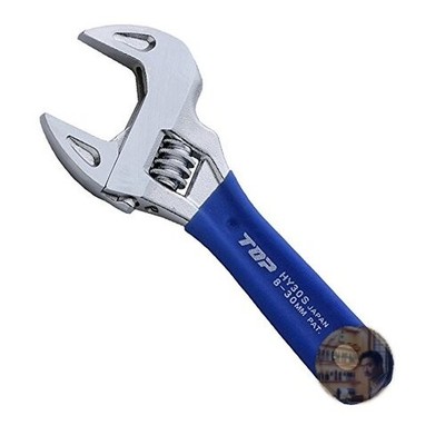 TOP Kogyo HY-30S Short Eco Wide Jaw Monkey Wrench 8-30mm Blue Grip New Japan