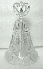 VINTAGE LEAD CRYSTAL BELL WITH FROSTED HEARTS 7" HEAVY