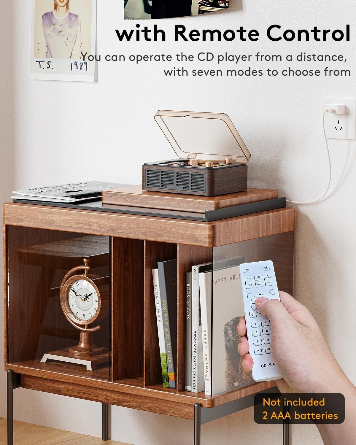 CD Player with Speakers Bluetooth Nostalgic Retro Portable CD Players for Home W