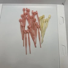  25 Vintage Hair Roller Pins Curler Picks 1960s Pink White Picks