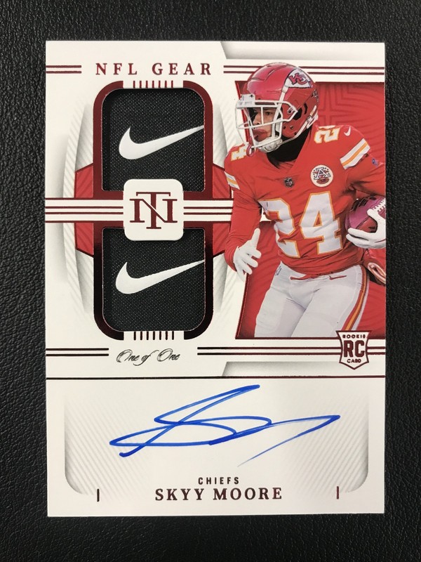 2022 National Treasures #RGS-SM Skyy Moore Brand Logo RC ON-CARD AUTO PATCH 1/1