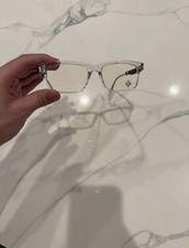 Clear Designer-Style Rimless Glasses w/ Cross Detail   Fashion Eyewear