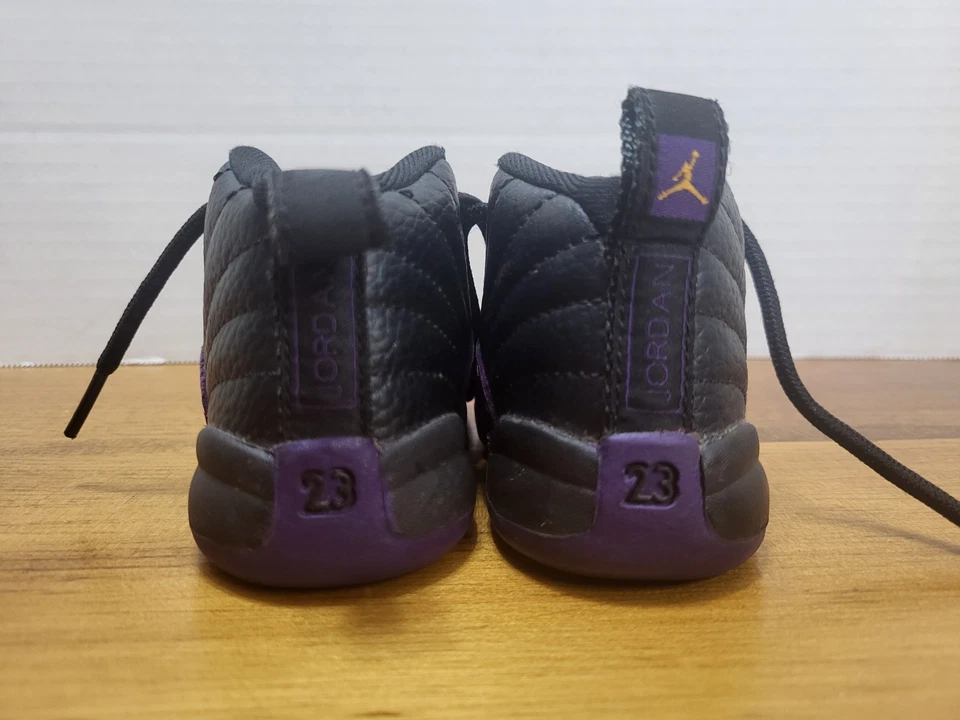 耐克 Air Jordan 12 复古幼儿 TD 4C Field 紫色黑色 850000-057 鞋 — 第 2/4 张图片