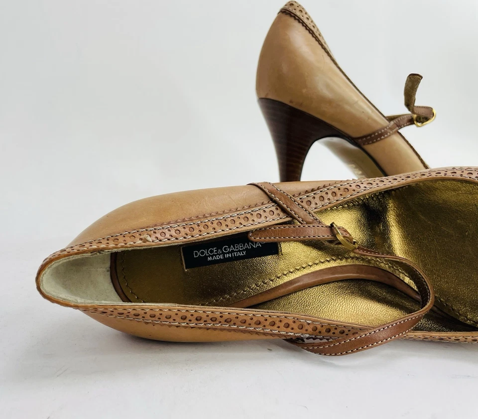 Dolce & Gabbana Leather Lasercut Accents Pumps size 39 - Image 4 of 4