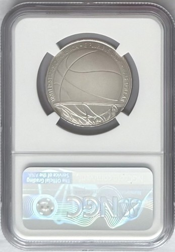 2020 D Basketball Hall Of Fame Commemorative 50C First Day Of Issue NGC MS70 - Picture 2 of 2