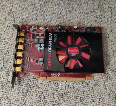 AMD FirePro W600, 2GB GDDR5, 6x mDP | Bis 6 Monitore! mDP/DP-Adapter | NEUWERTIG