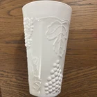 Vintage Indiana White Milk Glass Tumbler Colony Harvest Grape 14 oz. 6"