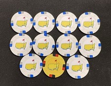 Lot of 11 Masters Augusta National Golf Club Logo Clay Poker Chips Ball Markers