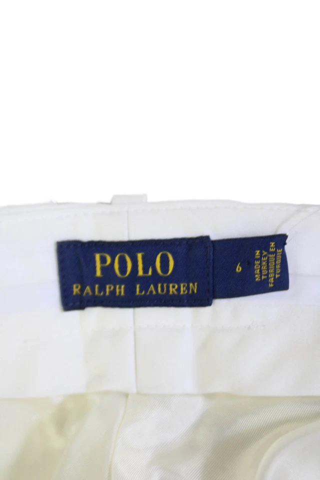 Polo Ralph Lauren Womens Zipper Fly Mid Rise Pleated Dress Pants White Size 6 - Image 4 of 4